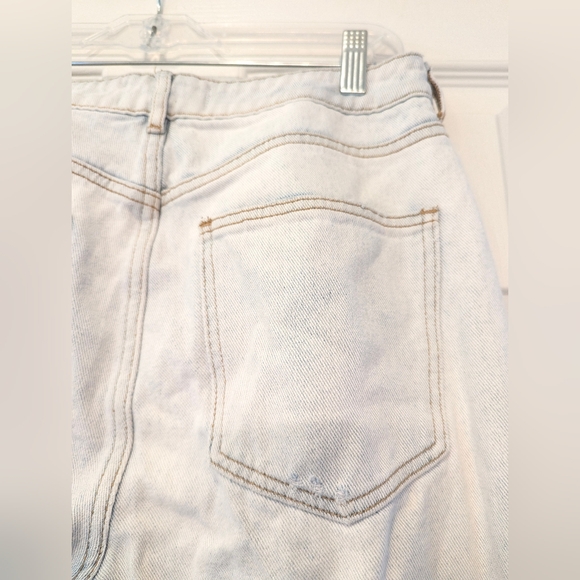 Pacsun Mom Jeans Light Wash Raw Hem Denim High Rise straight sz 28 grunge boho - Picture 8 of 12